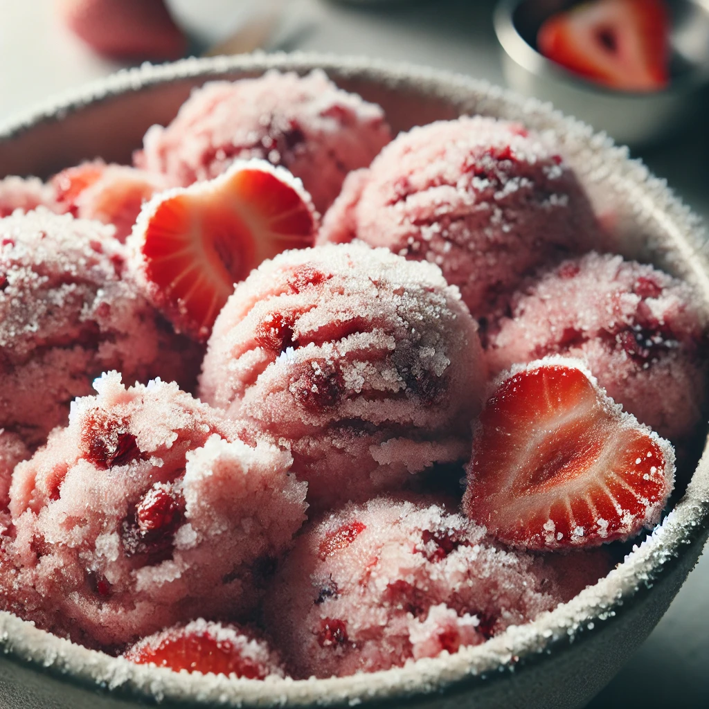 Homemade Strawberry Ice Cream Icy